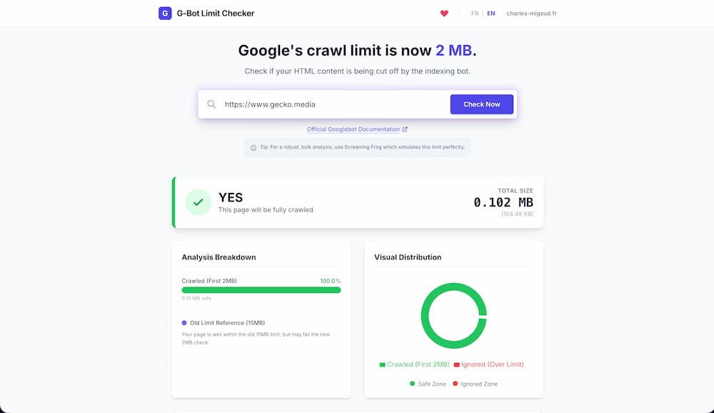 Goolgle 2MB html limit